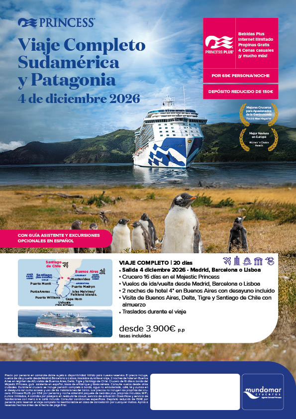 Viaje Completo Sudamérica, 4 diciembre 2026