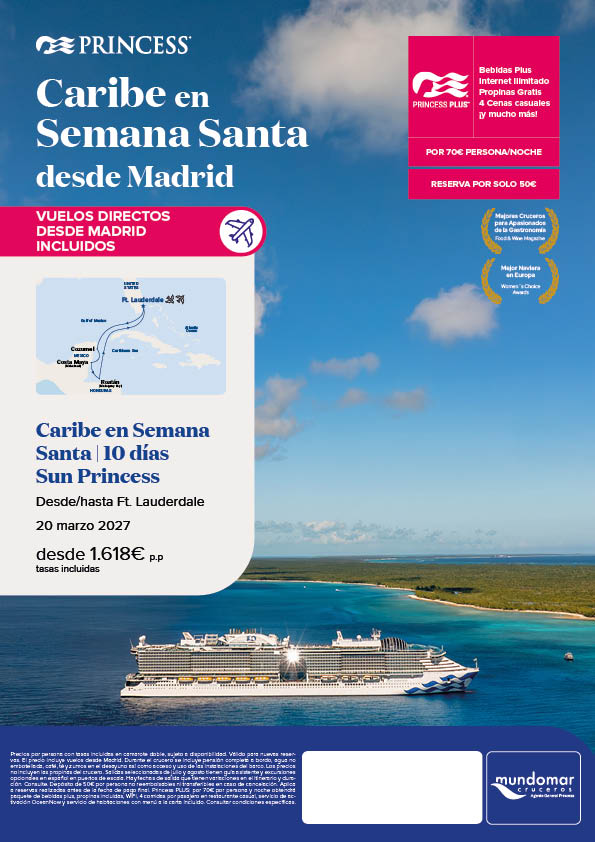 Caribe en Semana Santa, 20 marzo 2027